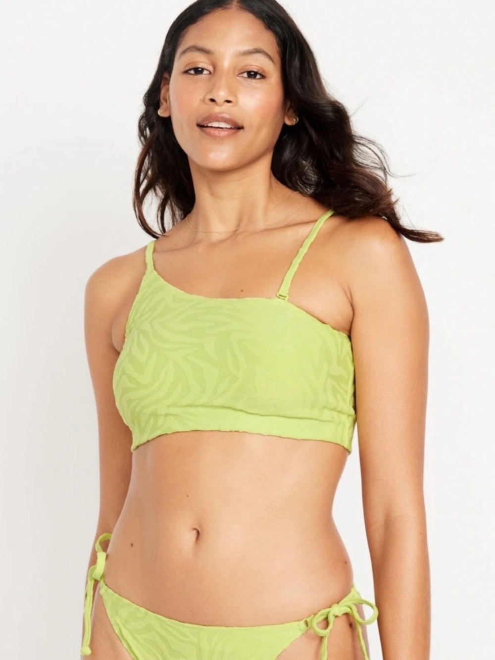 Old Navy Women’s M One Shoulder Convertible Swim Top Citrine NWT $27